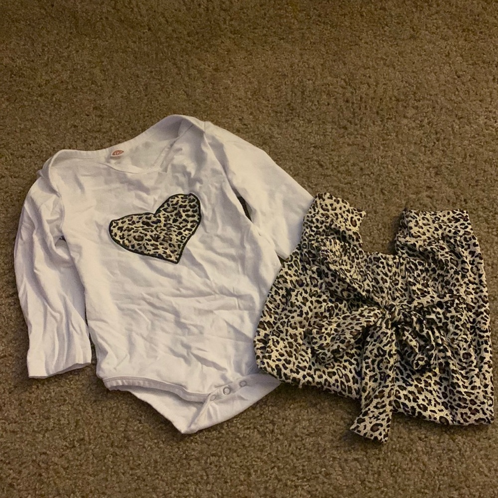 White and Leopard Matching Set for Toddler